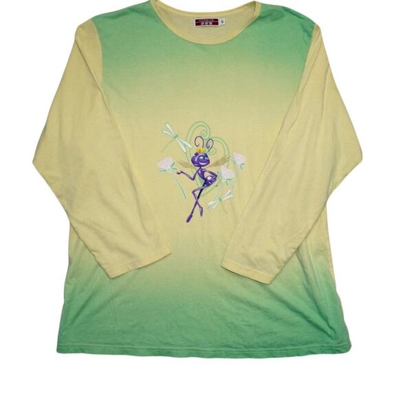 Y2K Disney A Bug's Life Princess Atta Ombre Tee –  Cartoon Shirt, Size L - Picture 1 of 4